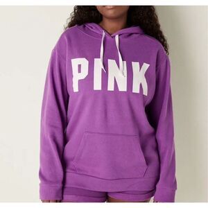 Pink By VS Everyday‎ Lounge Campus Pullover Fleece Hoodie Sweatshirt - Women’s S